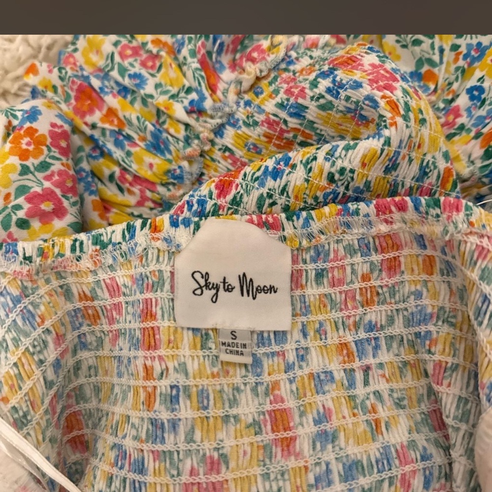 Sky to Moon Pastel Floral Smocked Mini Dress - Multicolor